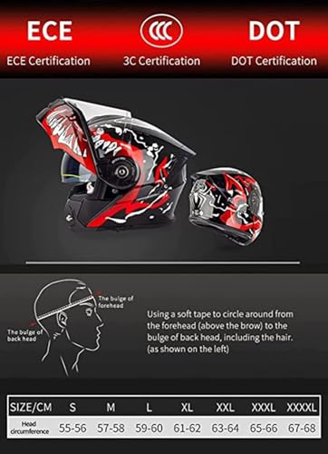 Casque moto bluetooth intégré modulable homologué ECE en taille 2XL