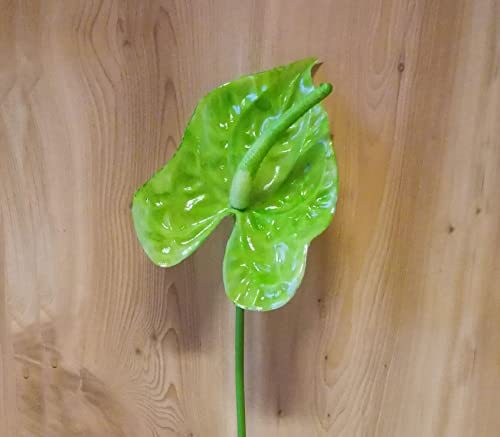 JenlyFavors 12 PCS 20 Inch Green Single Stem Artificial Anthurium Lily Flowers for Floral Arrangements Bouquets