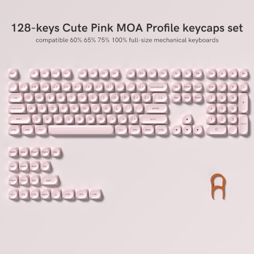 Image of dagaladoo PBT Keyboard keycaps,Pink moa keycaps Jelly