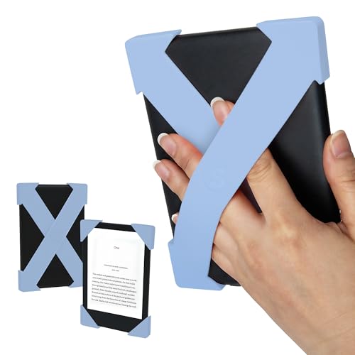Image of Strapsicle Hand Strap for Kindle - Holder for Basic 2022 & Gen 4-11 (Pack of 2) - E-Reader Straps for Comfortable Reading - Accessories & Gift (Bondi Blue, Small)