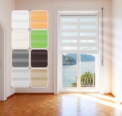 Doppelrollo Hellgrau 95x150cm Klemm-Fix - System Click