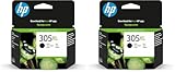 Rendement :240 pages env HP 305XL Cartouche d\'encre Noire Haute capacité Originale, Compatible avec Les imprimantes Deskjet 2720, Dekjet Plus 4120, Envy 6020, Envy Pro 6420 (Lot de 2)