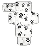 Jihqo Diaper Changing Pad Dog Paw Prints Portable Diaper Mat with Built-in Pillow Travel Changing Station for Baby with Smart Wipes Pocket