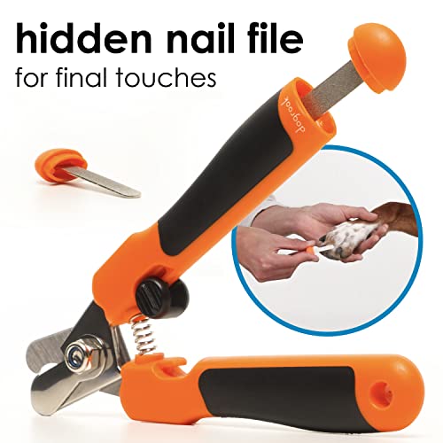 Dogrook Professional Heavy Cat & Dog Nail Clippers For Small, Large, Medium Breeds - Painless Safety Guard To Avoid Over-Cutting - With Anti-Slip Handles - Free Nail File #TOP4