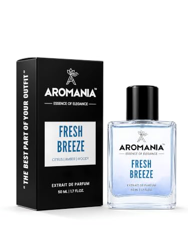 Image of Aromania Fresh Breeze Extrait De Parfum for Men | Upto 12 Hours Long Lasting Perfume | 25% Oil Concentration | Citrus, Amber, Woody Fragrance | Inspired by Bleu de Ch@nel | Perfume Gift for Men | 50 ml