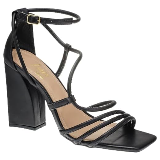 Sandália Feminina Salto Alto Bloco Grosso Confortável Atual Moda Lóris Shoes 030J (Preto, BR, Adulto, Numérico, 39)