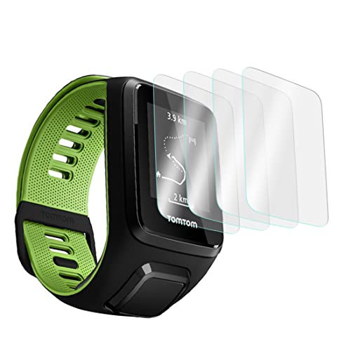 Karylax   [Pack x4] Protector de pantalla de cristal flexible de dureza 9h, película protectora para TomTom Runner 2 reloj inteligente