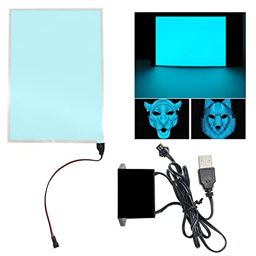 El Panel Backlight 8.2 x 5.9 Inches Electroluminescent El Sheet Panel Light Diy El Cuttable Backlight Paper Lamplamp Sheet Neon for Cosplay Party Decoration Luminous Piece?blue Light? (Blue)