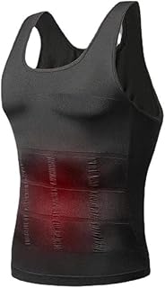 قميص تنحيف وشد البطن للرجال - ملابس داخلية رياضية - لتشكيل الجسم -1 اسود L 65-80 كجم-60187