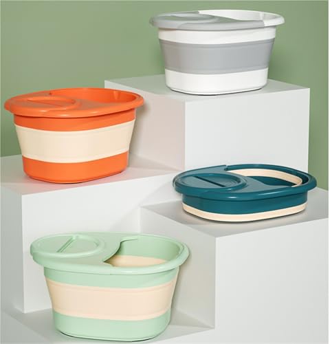 Tina Plegable de Plástico para Baño de Pies con Tapa Azul miniatura 6