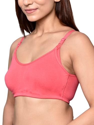 Image of Inner Sense Organic Cotton Bamboo Nursing Bra for Women I Non Padded Feeding Bra with Keyhole Back Design and Wire Free I Maternity Innerwear with Full Coverage
