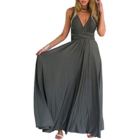 PERSUN Women's Convertible Multi Way Wrap Maxi Dress Long Party Grecian Dresses Cover
