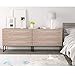 Homfa 3 Drawer Chest, Nightstand Storage Cabinet Organizer Collection with Steel Legs, Side Bed Sofa Sideboard Buffet Cabinet Decor Accent Furniture for Home Office