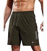SUPIVO Men's Athletic Running Shorts Quick Dry 7" Lightweight Workout Shorts Training Sports Gym ...