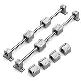Linearführungsschienen-Set mit 2 Führungsschienen, 4 Gleitblöcken und 4 Schienenstützen aus Hartstahl und Aluminium für automatisierte Maschinen