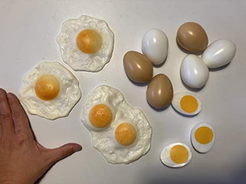 ERRO 12er Set Eier Attrappen - Kunststoff Ei Nachbildungen - 41080 - Hohlattrappen für den Kaufladen, Imitationen… – Bild 6