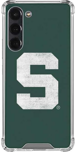 Skinit Clear Phone Case Compatible with Galaxy S23 Plus - Officially Licensed Michigan State University Green Basketball Design