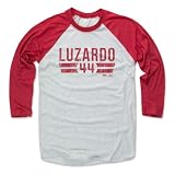500 LEVEL Jesus Luzardo Philadelphia Font Men's Baseball T-Shirt (Red/Ash, XL)