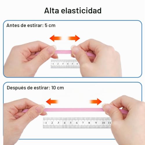 Miniatura 5 de 18 Piezas Goma Elastica Costura Colores, 6 Mm X 1 M Cinta Elástica Colores Costura, Goma Elástica Plana, Resistente Al Desgarro Elastico Costura, Banda Elastica Para Manualidades, Ropa, Coser Tejer