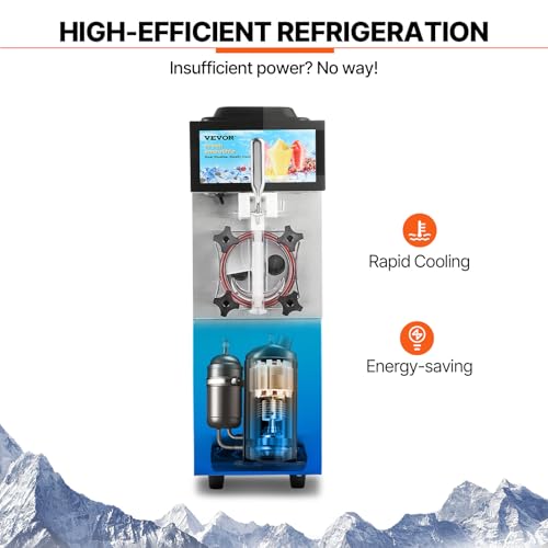 Image of VEVOR Commercial Slushy Machine, 12L / 3.17 Gal Single Tank, Cool and Freeze Modes, Stainless Steel Margarita Smoothie Frozen Drink Maker, Slushie Machine for Party Cafes Restaurants Bars Home