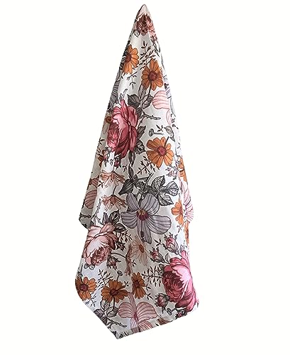 Image of Flower Muslin Swaddle Blanket I Rose Newborn Baby Girl Receiving Blanket Organic Cotton Baby Wrap