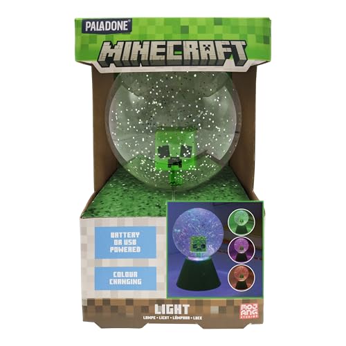 Boule à neige Minecraft Creeper LED Paladone pour la décoration de chambre geek