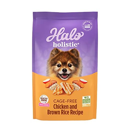 Halo Holistic Small Breed Dog Food, Cage Free Chicken & Brown Rice Recipe, Healthy Grains Dry Dog Food, Complete Digestive Health, 3.5 lb Bag