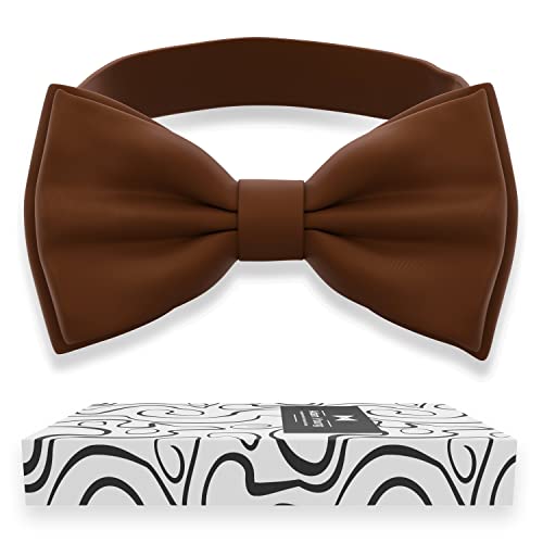 Image of Adam Young Men's Bow Ties Pre-Tied Style Formal Satin Classic Bowtie for Tuxedo Faux Silk