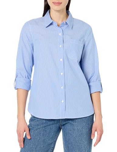 Image of Nautica Women's Button Front Long Sleeve Roll Tab Shirt