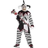 Kids Black & White Sinister Jester Costume Set - Large (12-14) 1 Set - Haunting Party Wear Perfect for Halloween and Themed Party Fun