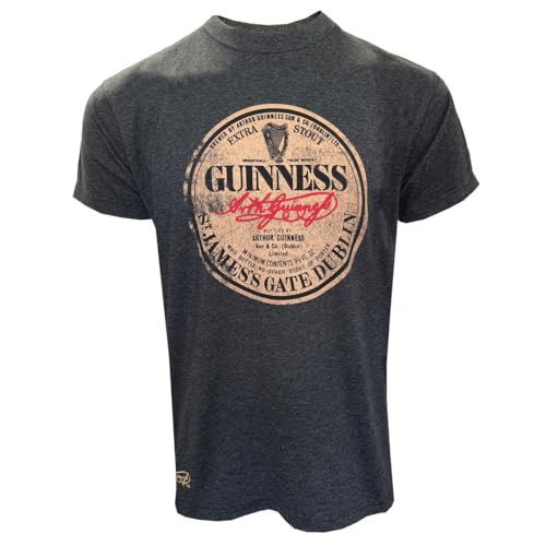 T-Shirt Homme Irlande Anthracite Vintage Col Rond Manches Courtes