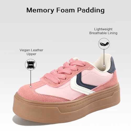 Girls Sneakers School Shoes – Breathable Lightweight Platform Shoes for Girls – Comfortable Kids Footwear for Walking/Running2