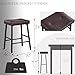 MIITODAY Bar Stools Set of 3, 24 inch Counter Height Bar Stool, Upholstered Modern Kitchen Barstools with Metal Base, PU Leather Saddle Stools for Kitchen Island, Brown