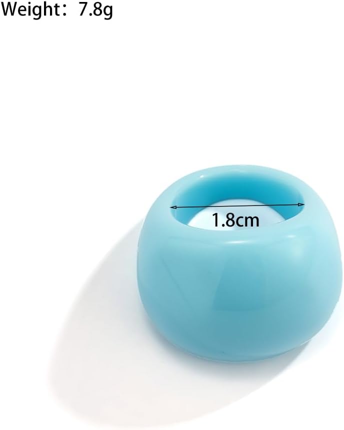 Rrdaily Chunky Acrylic Wide Band Rings for Women, Exaggerated Large Plastic Resin Knuckle Statement Rings Thick Big Finger Jewelry Accessories Gifts - Image 2