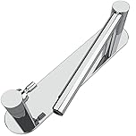 WZRUA Toilet Roll Holder Self Adhesive, Double Post Pivoting Stick On Toilet Paper Holder, Chrome Stainless Steel No Drilling Paper Holder for Bathroom