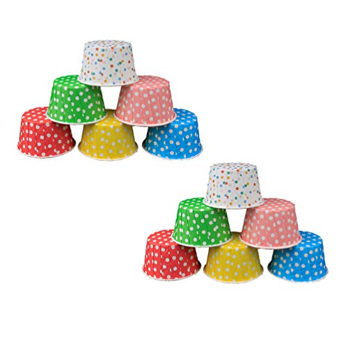 Cabilock 50Pcs Disposable Baking Cups Paper Cups for Cakes Desserts Ice Cream Party Treats 2 Inch Diameter 2.7 Inch Height