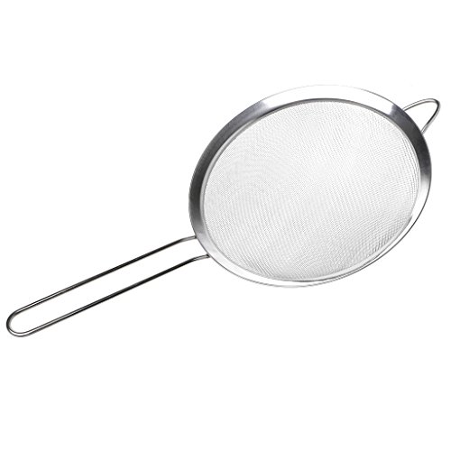 angwang Coador de aço inoxidável, coador de chá de farinha de aço inoxidável para cozinha, peneira d