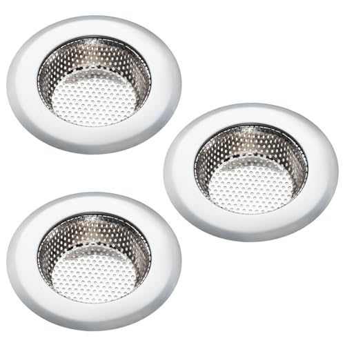 3 Pezzi Filtri per Lavello, Doccia, Tappo scarico Trattiene Capelli, Filtri per Lavello in Acciaio Inossidabile, Cucina Sink Strainer da 7 cm, per Doccia, Vasca da Bagno, Lavabo