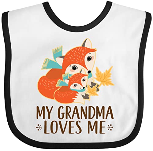 inktastic Grandma Loves Me Woodland Fox Baby Bib