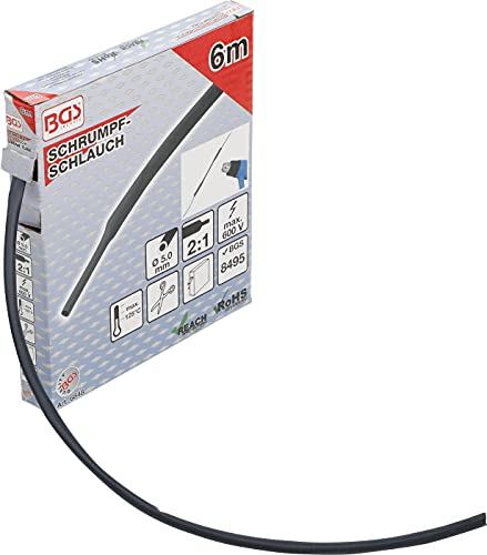 BGS Schrumpfschlauch-Box - schwarz - Ø 5 mm - 6 m