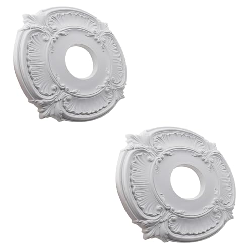 Antrader 2Pcs PU Ceiling Medallion Decorative, Lighting Ceiling Medallion Ring