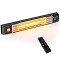 KEGIAN Outdoor Heaters for Patio,Infrared Patio Heater,Wall Heater with Remote,3 Heat Levels,Overheat Protection,Waterproof,24H Timer,1500W Electric Heaters for Garage,Gazebo,Backyard Use
