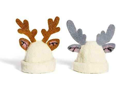 BADEN-IMPORT Lot de 2 réchauffeurs à œufs en Feutre Motif Renne Cover
