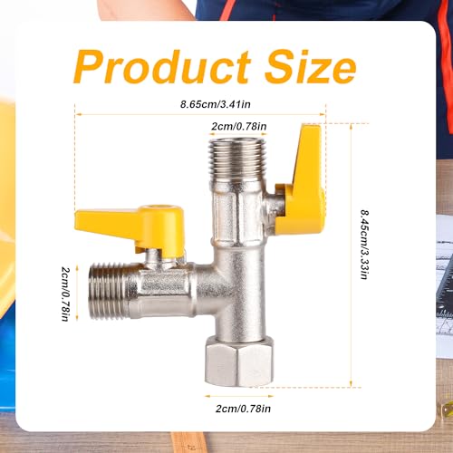 Image of RV 3-Way By-Pass Valve Replacement, 1 /2 inch NPT RV Pump Converter Winterizing Water Valve for Shower Kitchen Industry