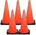 OrangeGear® 28'' 7 lb Black Base Orange Traffic Cone - Dimensions: 28 x 14 x 14 (5 Cones)