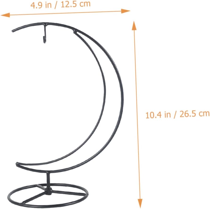2pcs Hanging Display Stand Half Moon Ornament Holder Sturdy Glass Plant Stand for Decorative Style