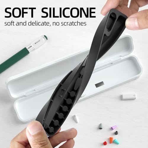 Image of AZF Hard PC&Silicone Magnetic case for Apple Pencil case(2nd Generation /1st Gen / (USB-C) and Samsung Galaxy S-Pen Series Pencil Protection Carrying Case. (Black)