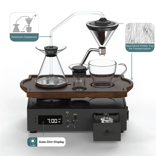 Coffee Alarm Clock Coffee Maker- Black Walnut