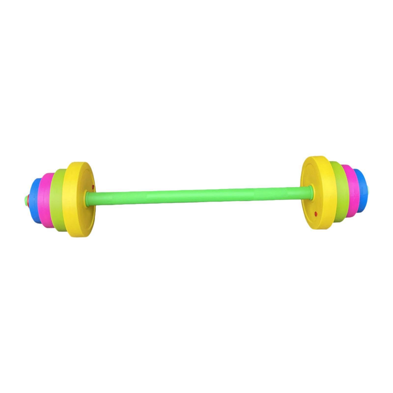 Set di pesi con manubri per ragazzi e ragazze, articoli da gioco colorati e sicuri, per introdurre i bambini piccoli all'allenamento della forza, Manico 49 cm
