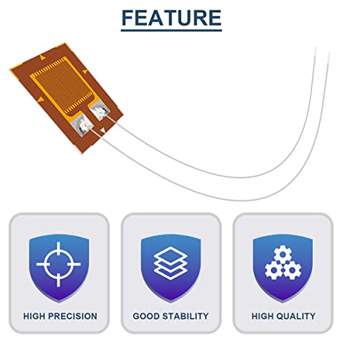 DAOKAI 10 Stück BF350-3AA 350 Ohm Hochpräziser Druckwiderstand Folien-Dehnungsmessstreifen für Drucksensor, Wägezelle mit 20 Stück DMS-Anschluss